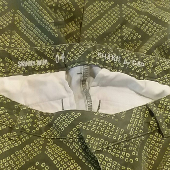 GAP khakis by GAP sz 4 green pattern,skinny mini … - Picture 6 of 8